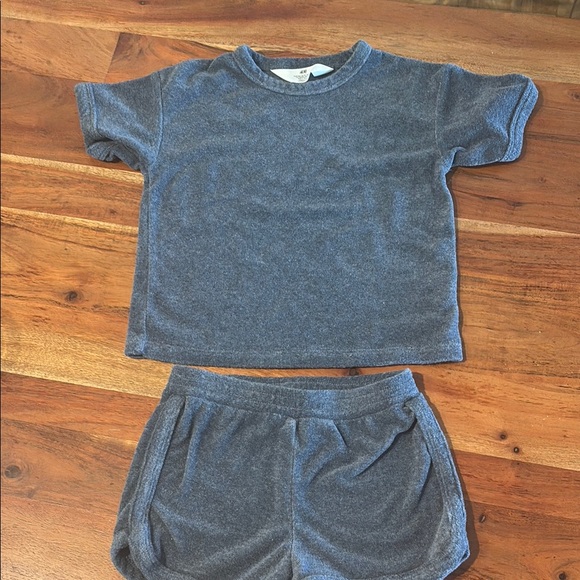 Blue Terry H&M Short Sleeve Top and Shorts Set - Picture 1 of 1